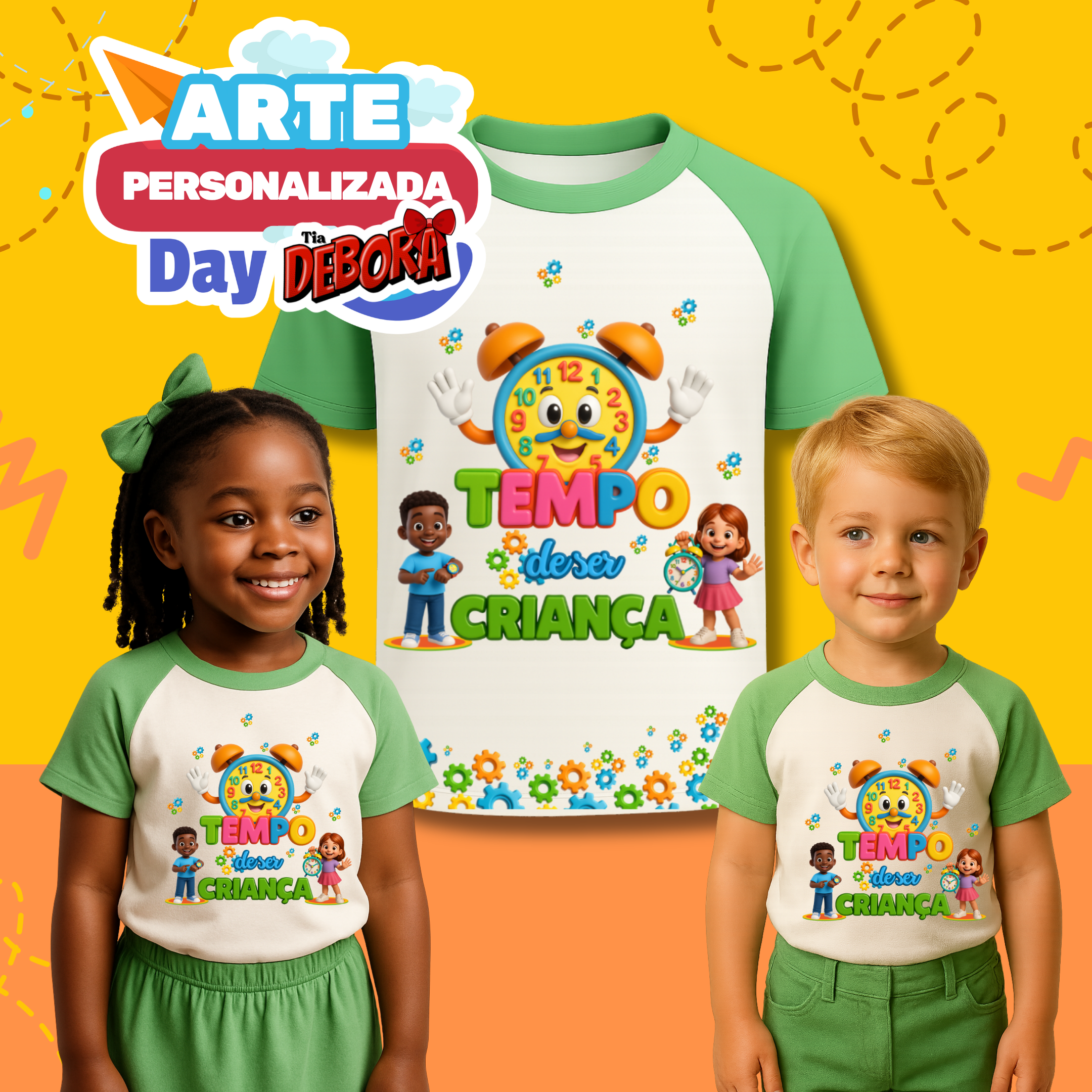 TEMPO DE SER CRIANÇA (Arte de Camiseta em PDF)