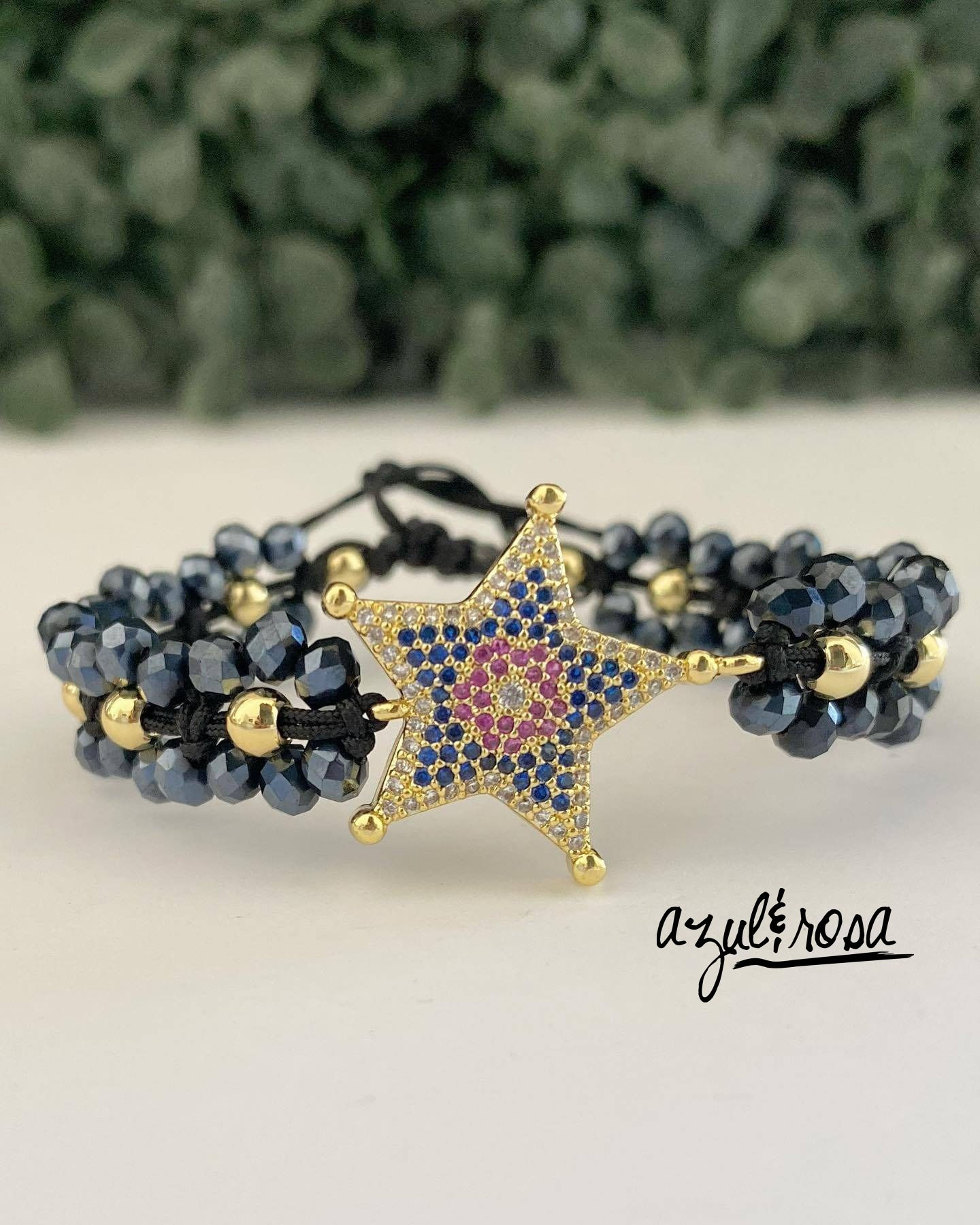 PULSERA AJUSTABLE CON DIJE DE   ESTRELLA