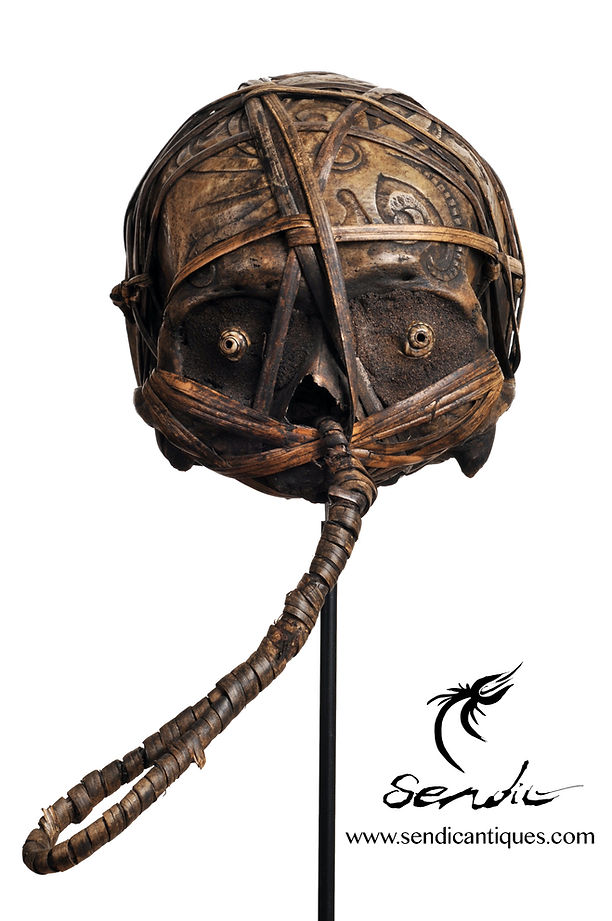 dayak skull borneo
