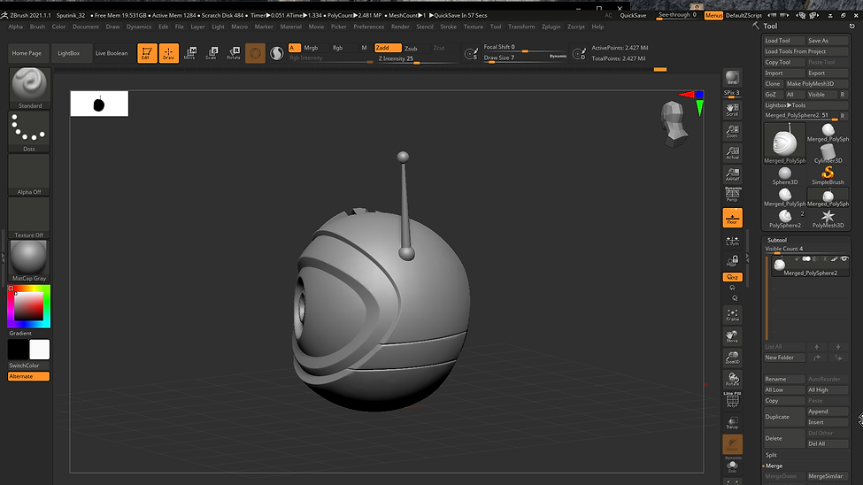 12. Satelite antenna detail made in append, adding sphares, sacaling, duplicating, maskinm