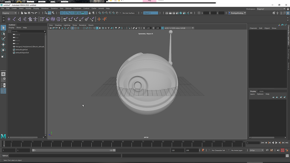 19. Imported the Model (obj) to Maya, scaled it up..png