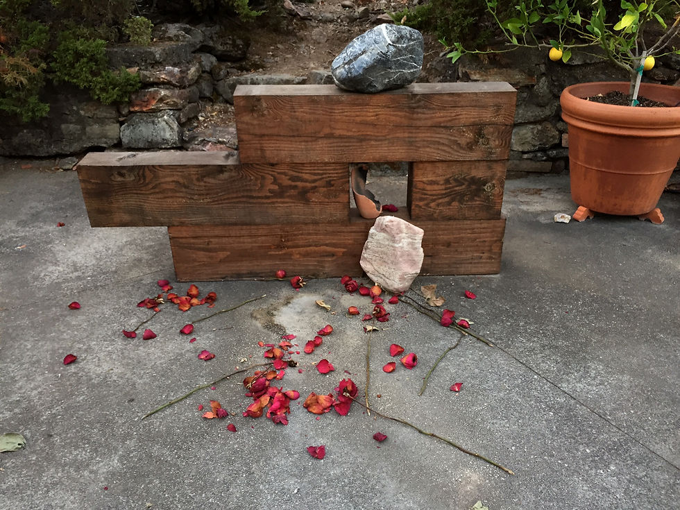 sculpture with petals