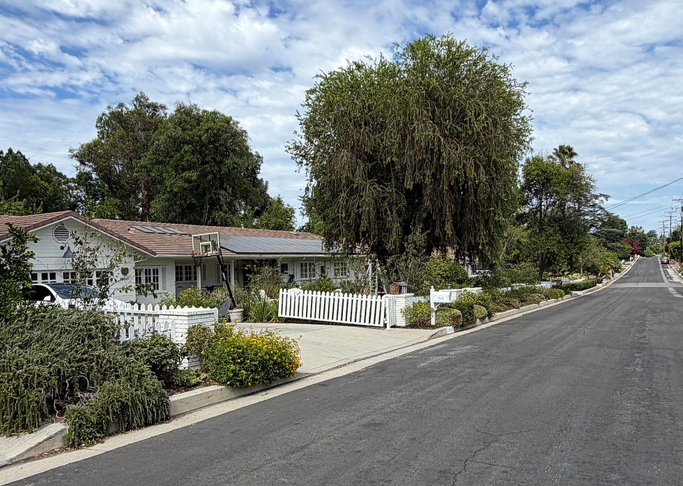 Tarzana neighborhood streets and hills in the San Fernando Valley