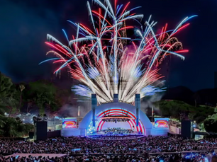 Fireworks over Hollywood Bowl