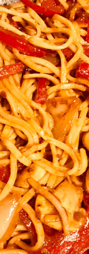 Add the noodles and stir in, cooking for 3 to 4 mins