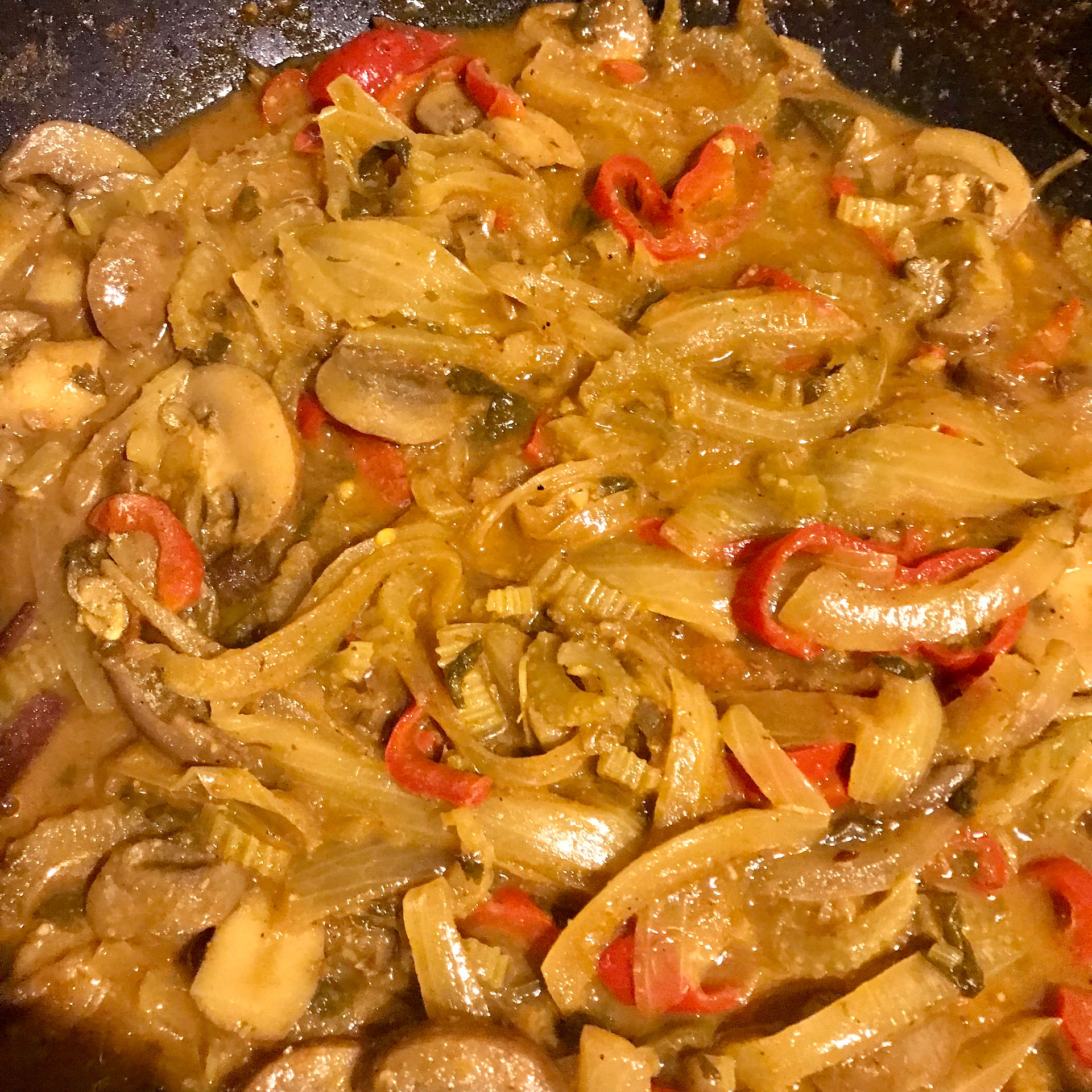 The vegan version of this mushroom and mint curry