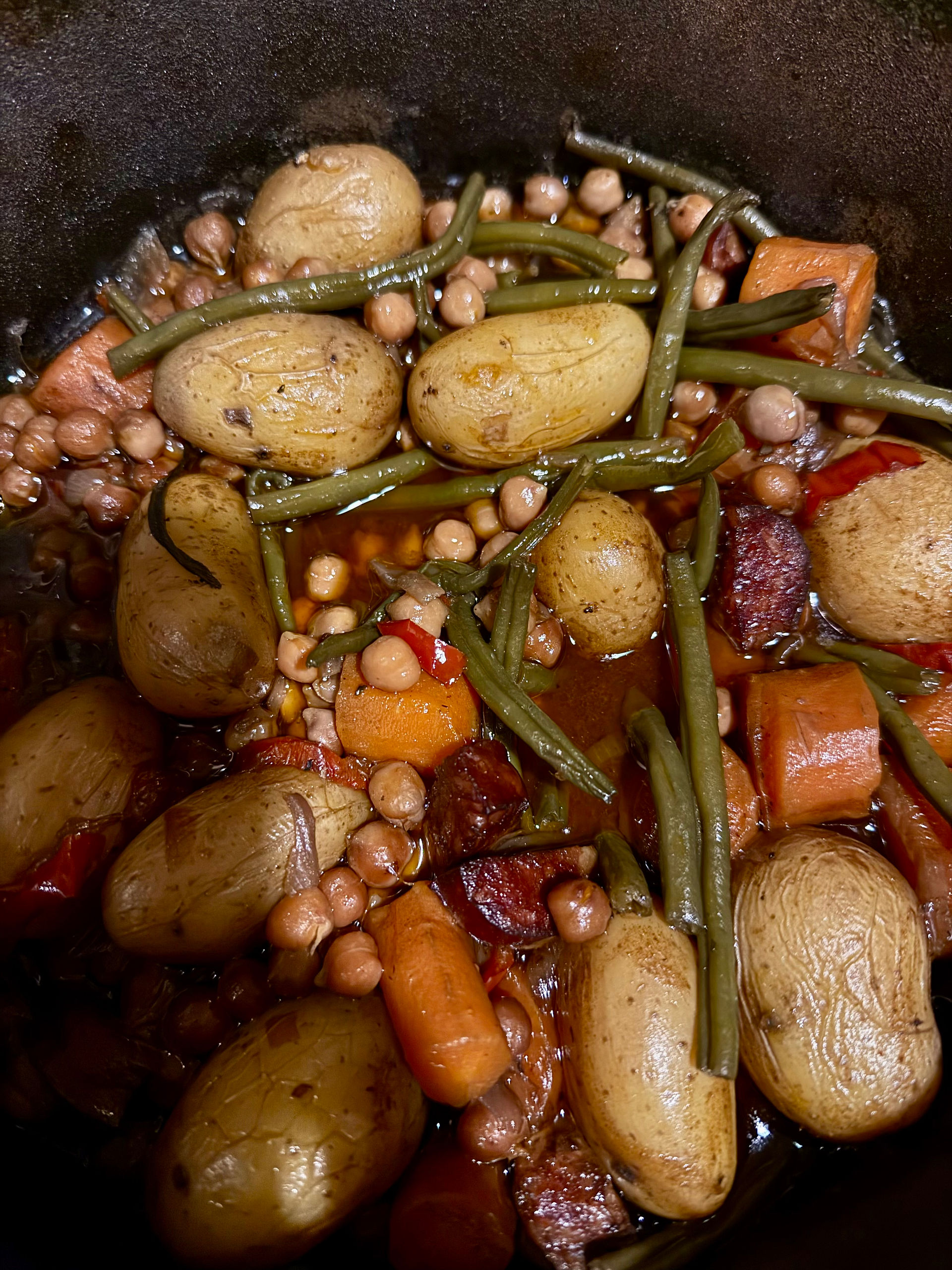 Cook the stew uncovered for the last few minutes