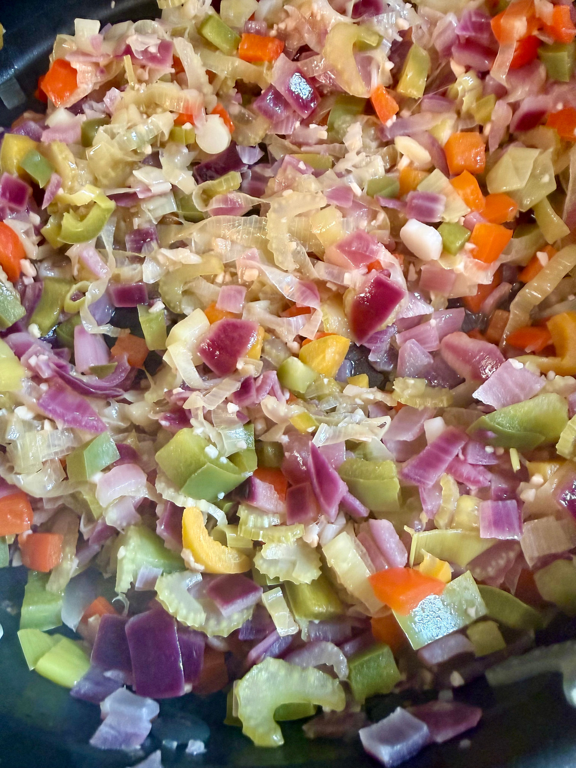 Slowly cook the ingredients down until the onions are fully softened