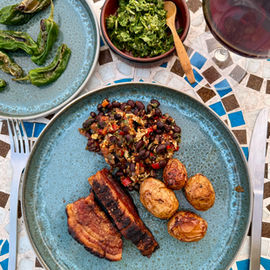 Spanish slow-roasted pork belly