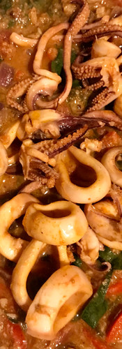 Add the squid back into the pan when it nears being cooked