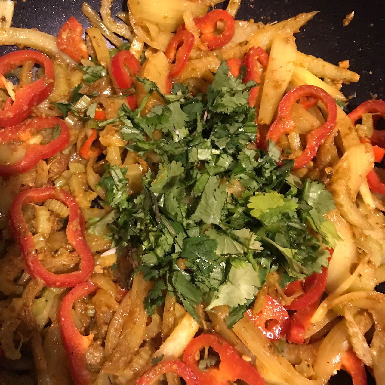 The vegan version with Romano peppers