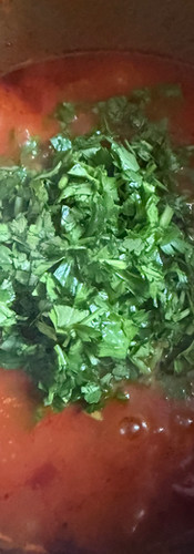 After about an hour, add the chopped the parsley
