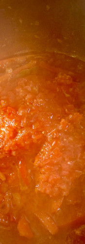 Add the tomatoes and all their juices