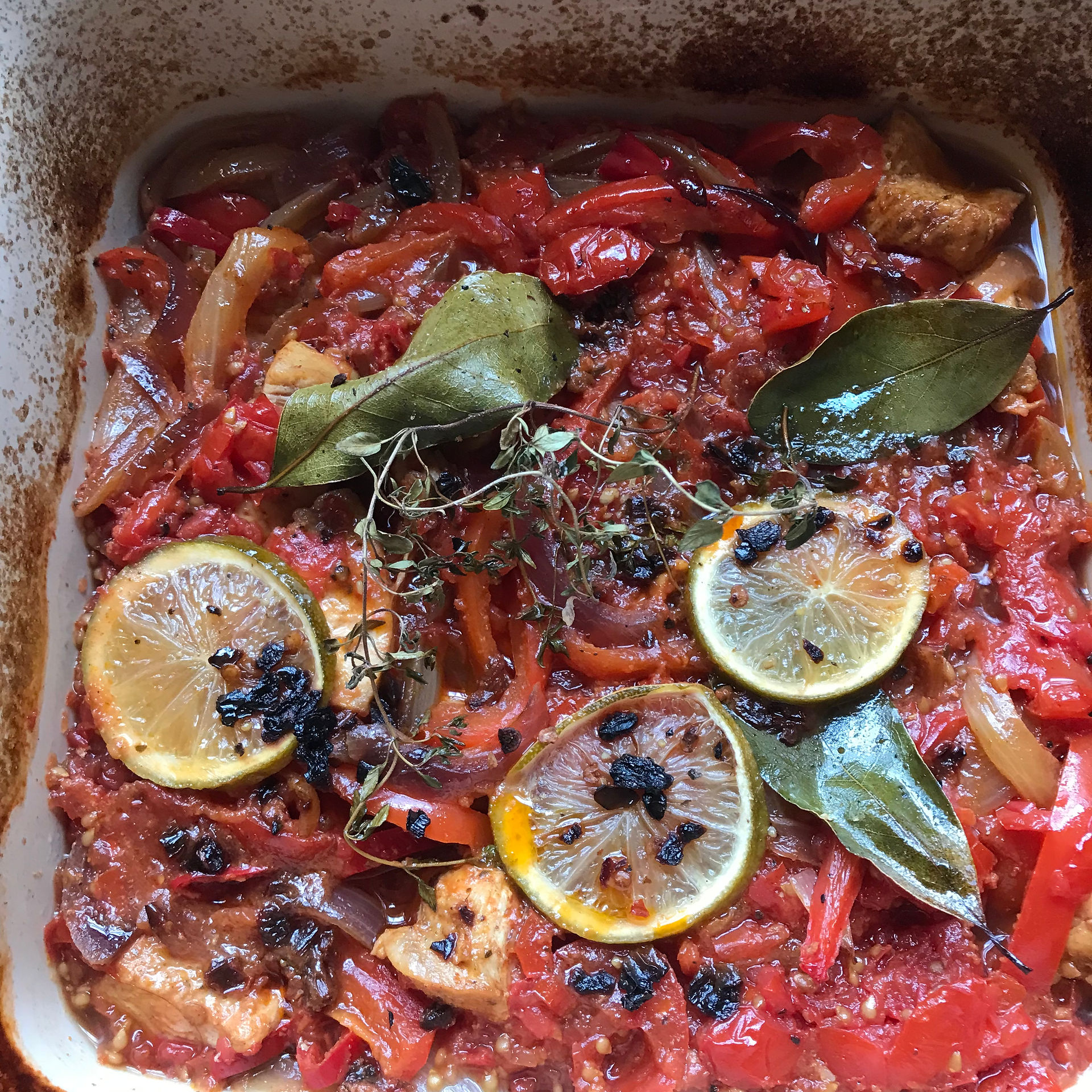 Stir the ingredients once the lime, chipotle and tomatoes have baked together for 20mins
