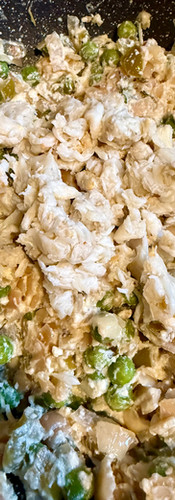 Add the white crab meat and gently fold in