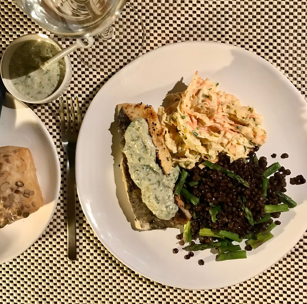 Haddock with anchovy caper cream
