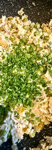 Add the chives and fold in