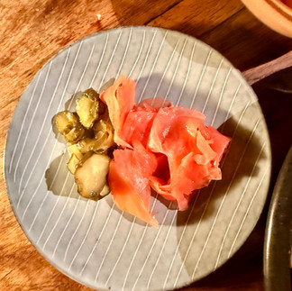 pickled ginger and pickled Japanese cucumber