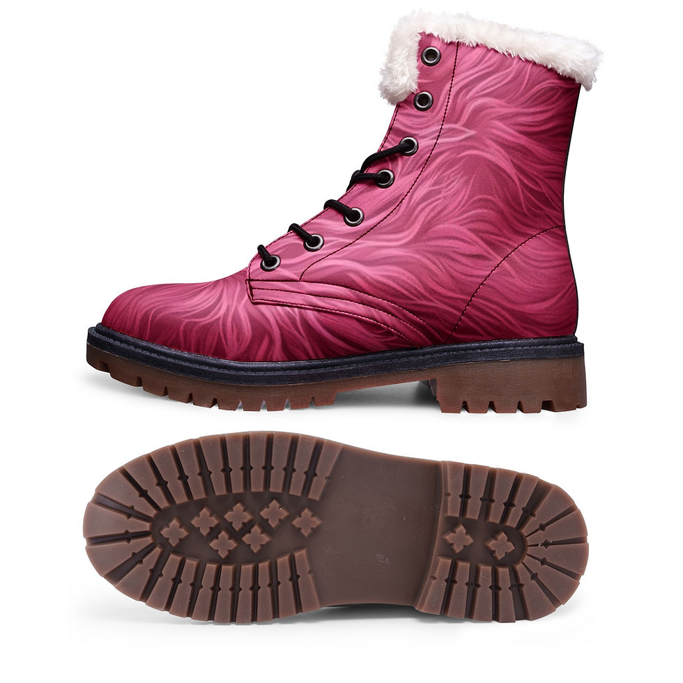 Thumbnail: Inner + sole view. Gsole Pink Feather Winter Boots.