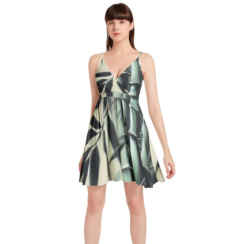 Thumbnail: Front view. Gsole Bamboo baby doll dress.