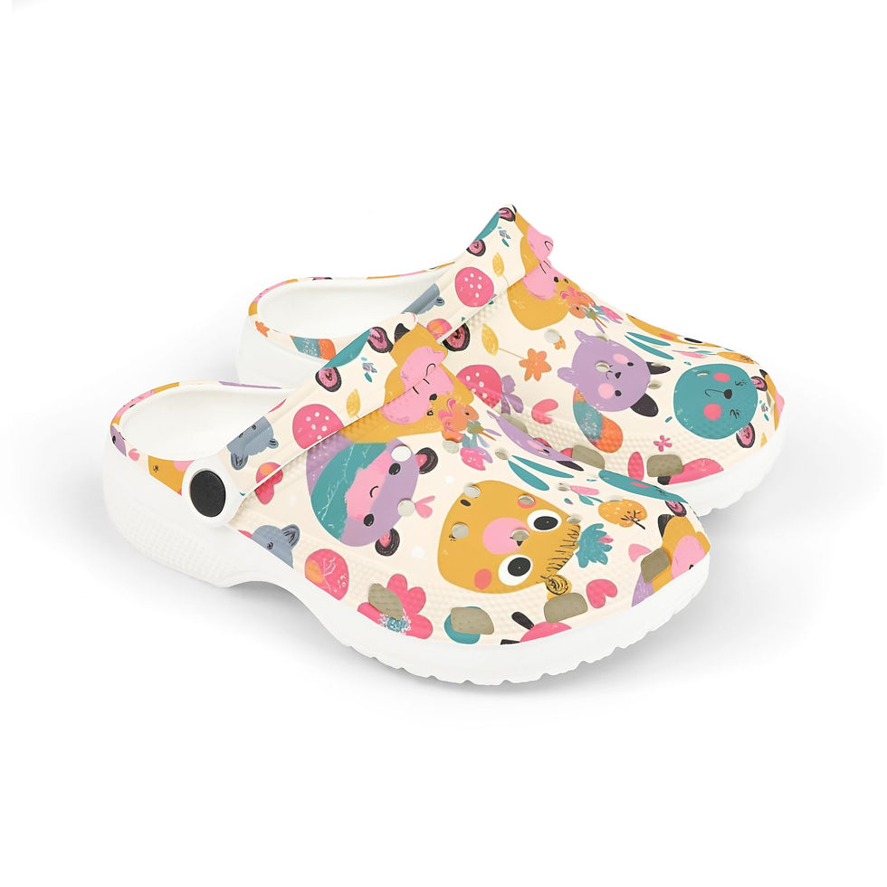 Thumbnail: Top side view. Gsole Bearie kid's clogs.
