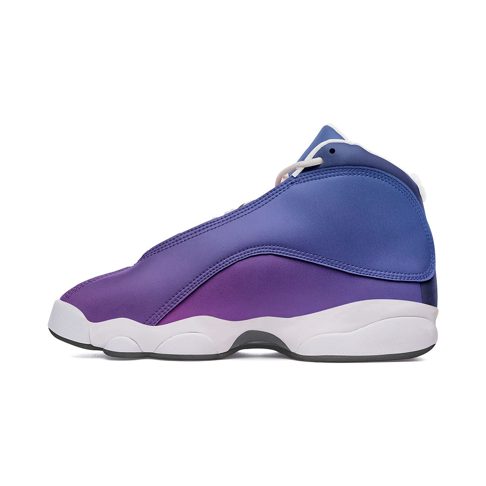 Thumbnail: Right inside shoe view of Gsole AJ13 neon panther on neon gradient background sneaker.