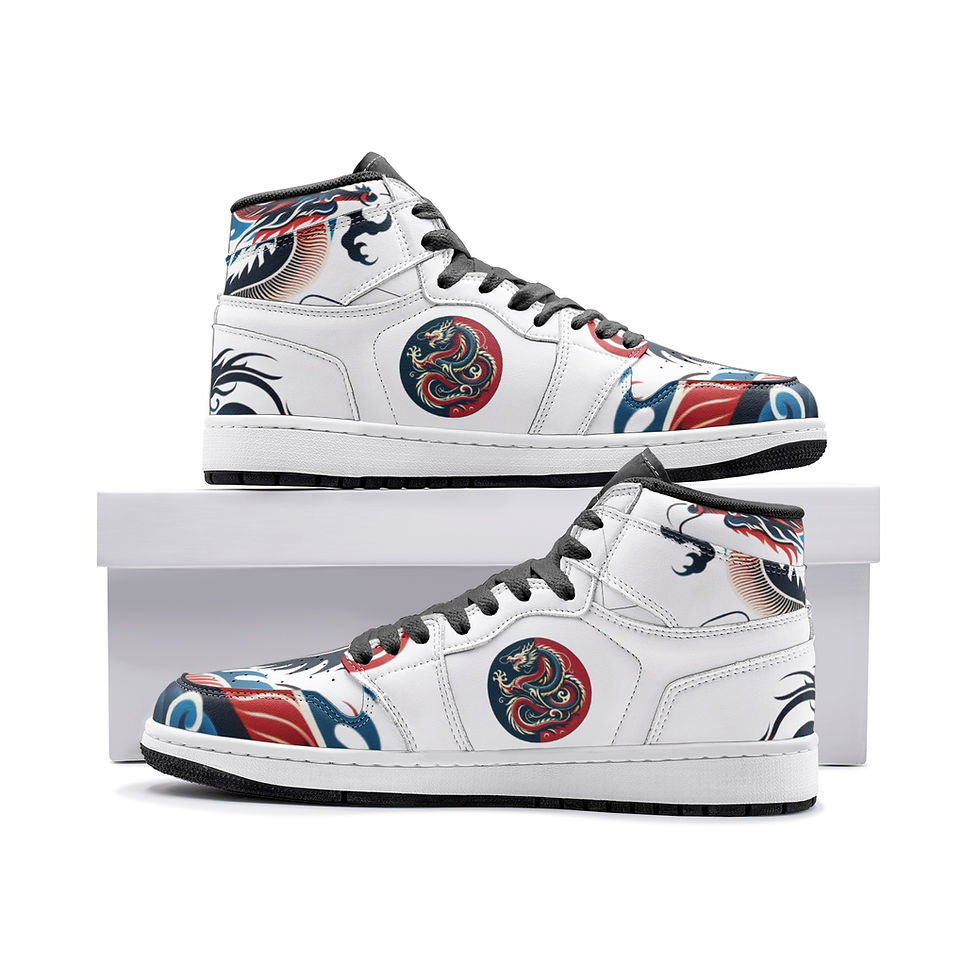 Gsole oriental dragon faux leather high-top sneaker. $69. Unisex.