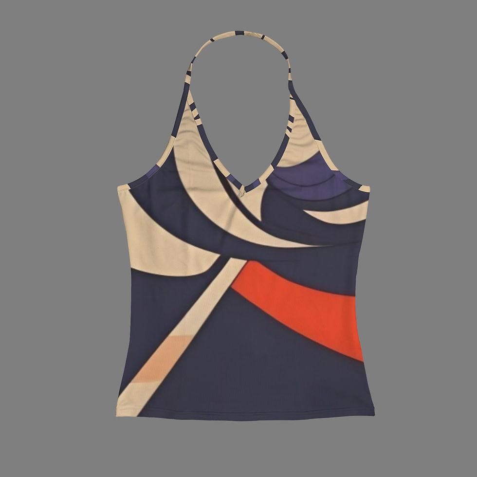 Thumbnail: Product only front view. Gsole Dark Ivory Halter Top.