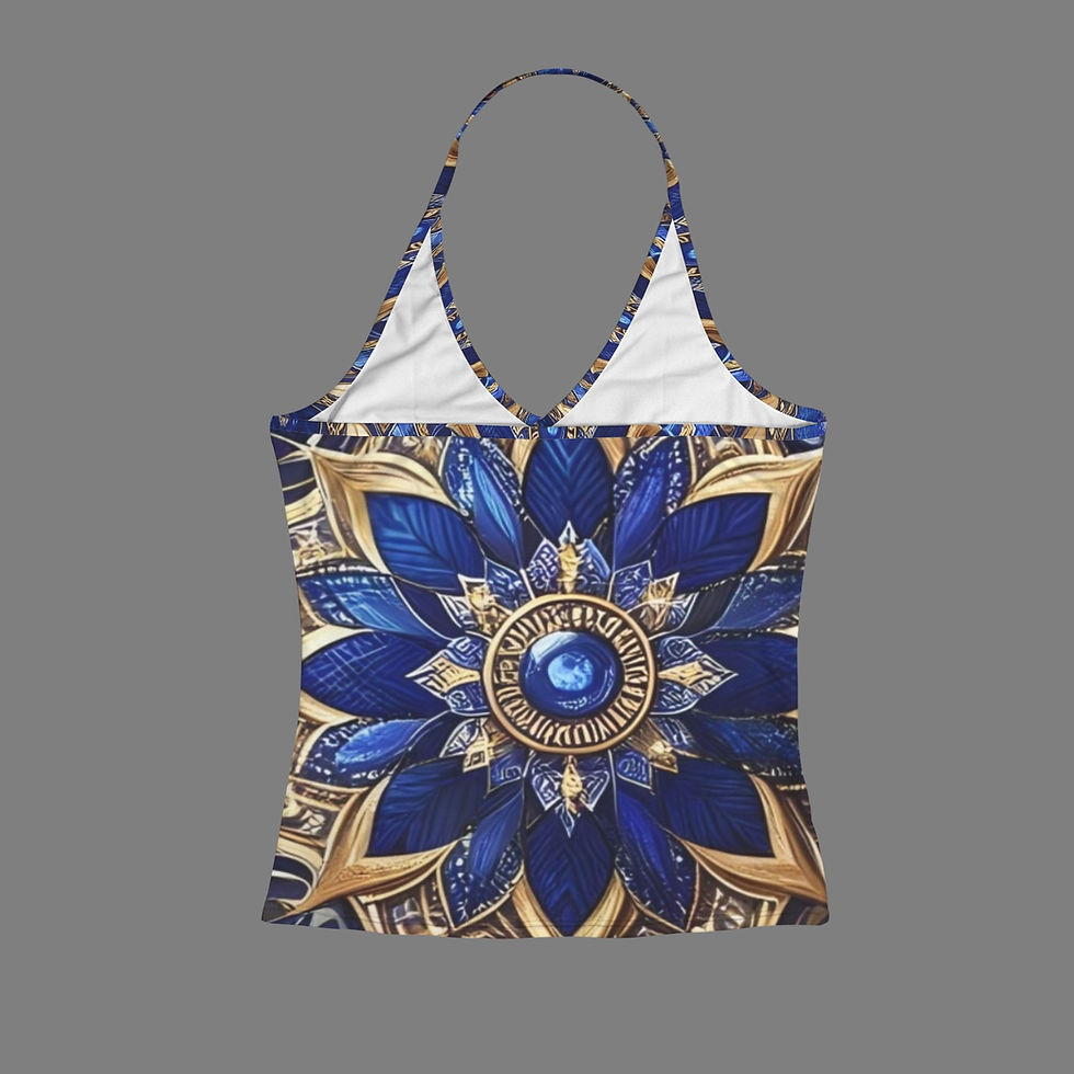 Thumbnail: Product only back view. Gsole Lapis Lazuli Halter Top.