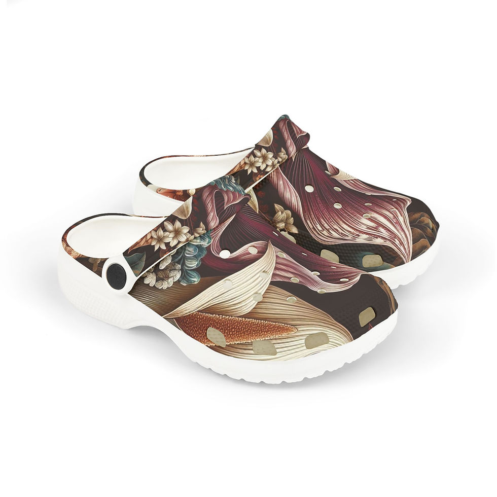 Thumbnail: Top side view. Gsole Batik kid's clogs.