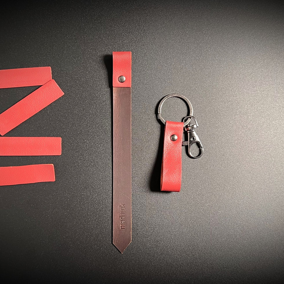 Thumbnail: Personalised Leather Bookmark + Keyring