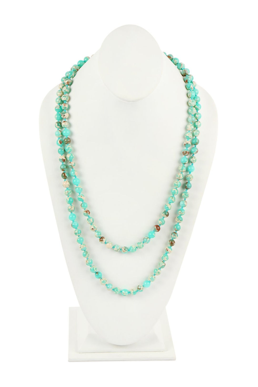 Thumbnail: 60 Inches Marble Beads Long Necklace