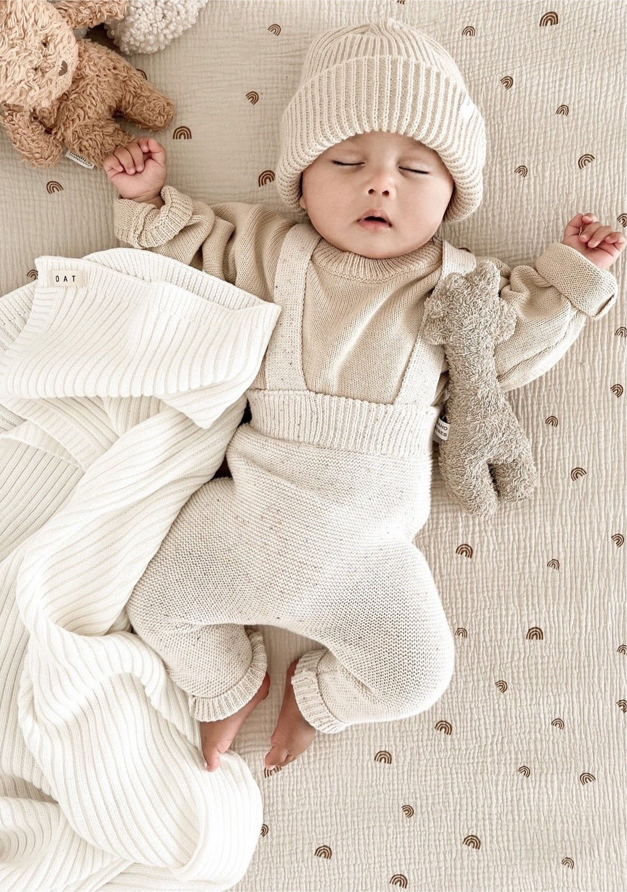 Oat | Sprinkle Knit Suspenders (Pre-order)