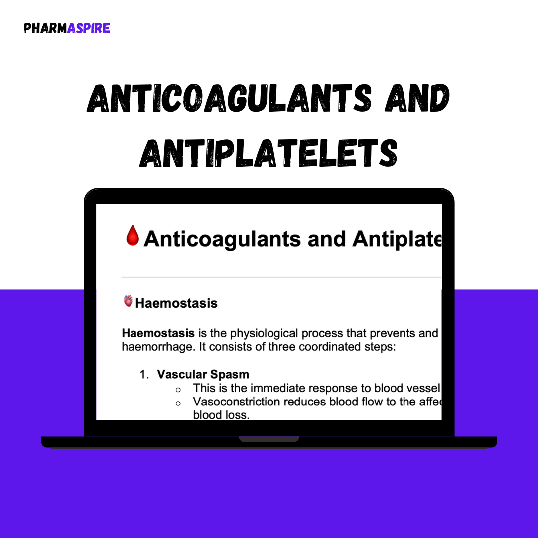 Antiplatelets and Anticoagulants Pharmacy Clinical Notes