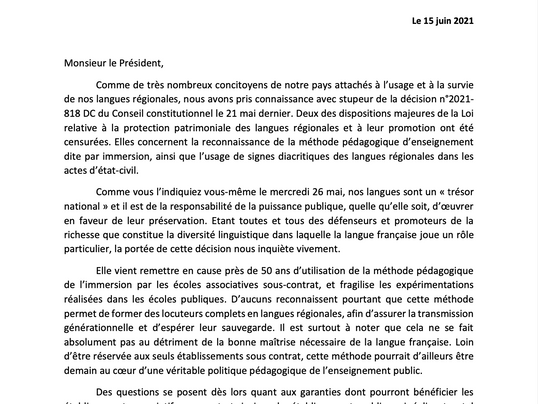Promotion et protection des langues régionales
