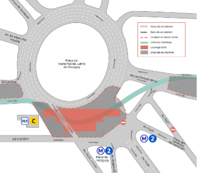 Travaux du Tramway Porte Dauphine