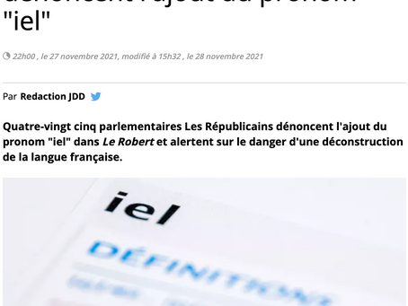 Le Journal du Dimanche : "Contre la déconstruction de notre langue"