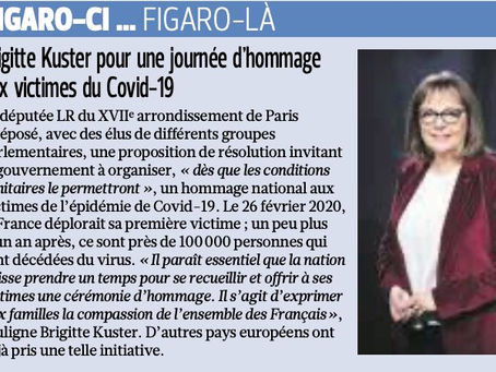 Le Figaro : Brigitte Kuster pour une journée d'hommage aux victimes du Covid-19