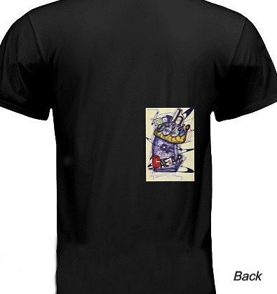 Thumbnail: Smoking Man Unique T Shirt by HiCoup - Black - Back view - Death of Caesar Logo