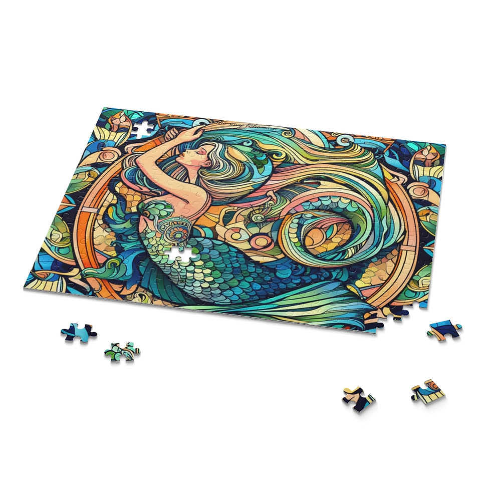 Thumbnail: A Savy Bohemian Mermaid Jigsaw Puzzle (120, 252, 500-Piece)