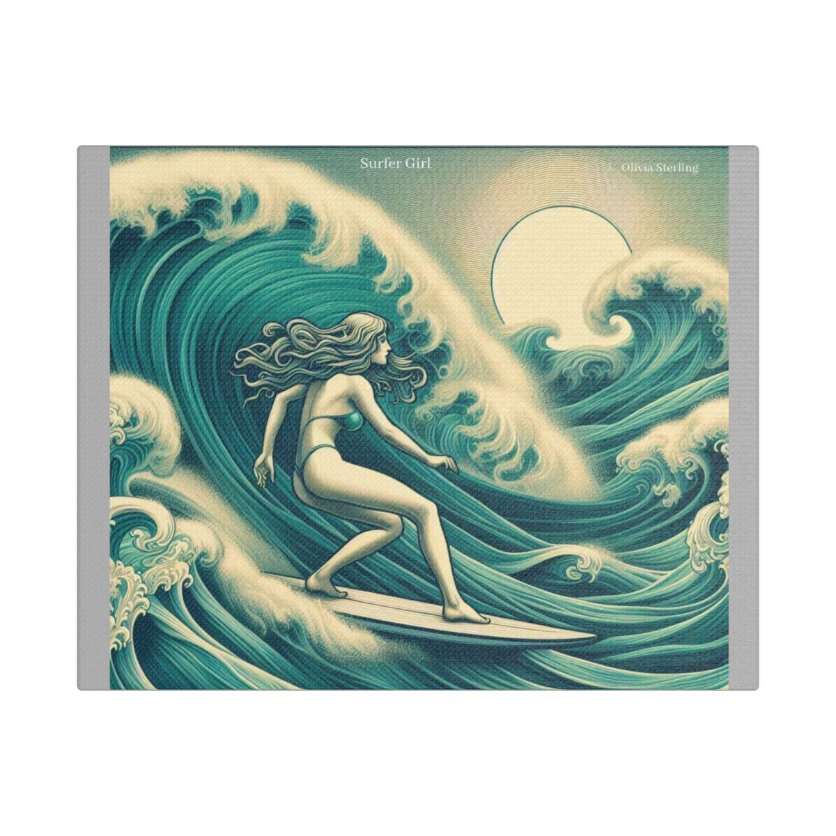Surfer Girl-Satin Canvas, Stretched- Art by Olivia Sterling