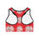 Thumbnail: Sports Bra -Bright Red with Pink Flowers-The Savy Bohemian