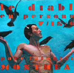 Dark mythological painting by Claude Marquis, contemporary Canadian artist.