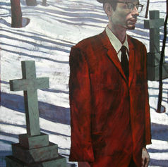 Winter 1 acrylic painting by Canadian artist Claude Marquis from the Winter series, contemporary artwork by Ottawa painter, multidisciplinary artist, songwriter of The PepTides and creator of General Malaise.