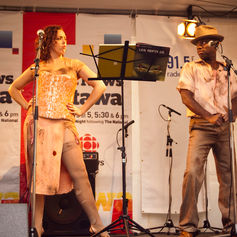 DeeDee Butters and Dale Waterman performing at CBC Culture Day with The PepTides