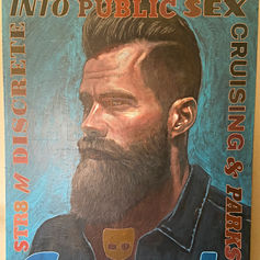 Claude Marquis queer figurative painting inspired by gay hookup app culture