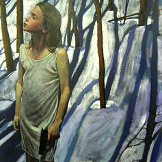 Winter 6 painting by Claude Marquis, acrylic on canvas winter series artwork by Ottawa artist Claude Marquis, Canadian multidisciplinary artist, painter and musician, songwriter of The PepTides and creator of General Malaise.