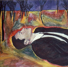 Claude Marquis painting, In Limbo series, Market Station Ottawa 1998, acrylic on canvas