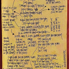 Original handwritten lyric sheet for the song “Christ” from the album FUK by General Malaise, written by Claude Marquis