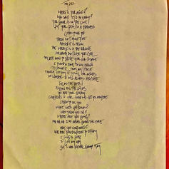 Original handwritten lyric sheet for the song “Mind” from the album FUK by General Malaise, written by Claude Marquis